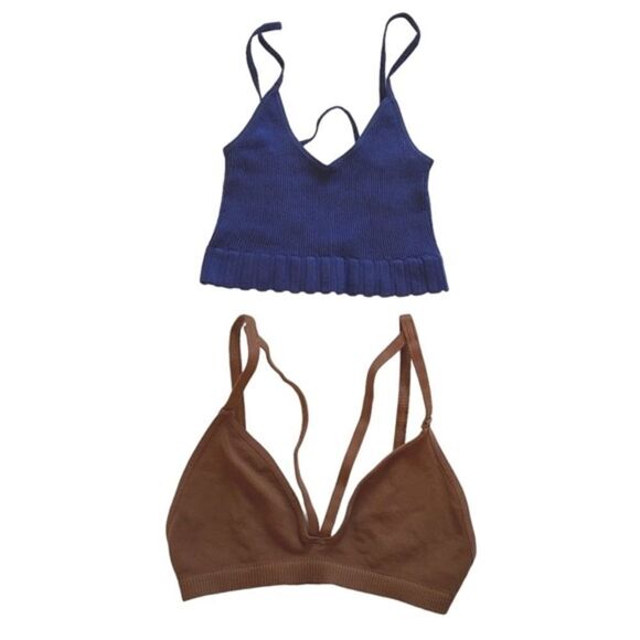 Free People Intimately Set 2 Ribbed Seamless Bralettes Sz XS/S NWOT - Picture 1 of 12